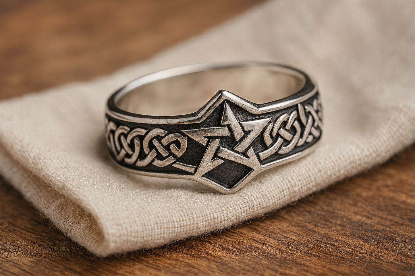 Celtic Star Silver Ring