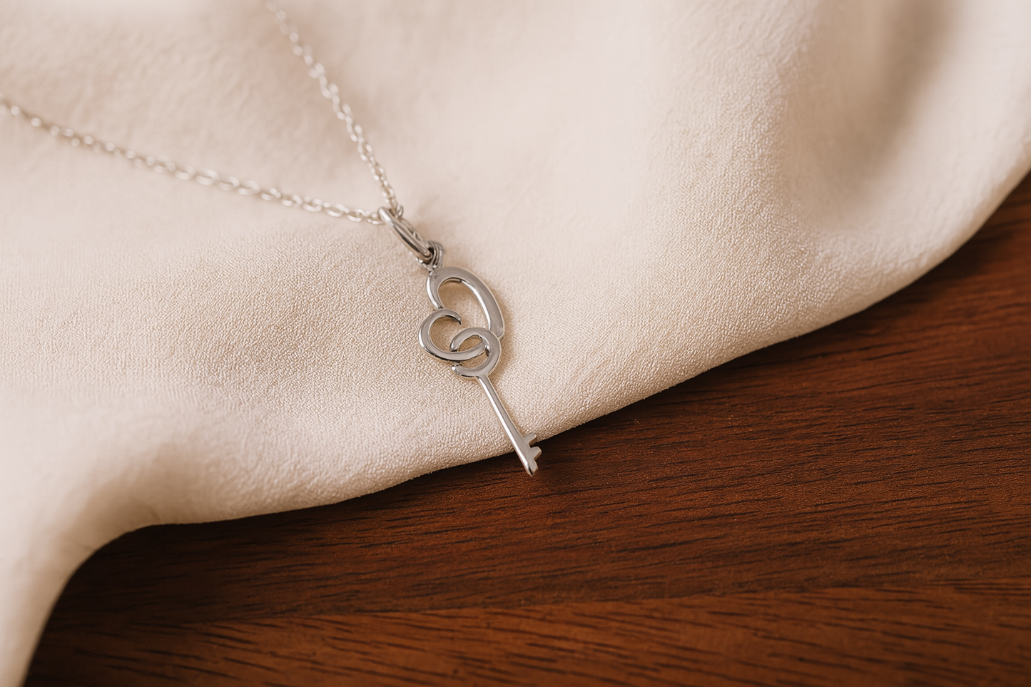 The Key to My Heart - Silver Necklace