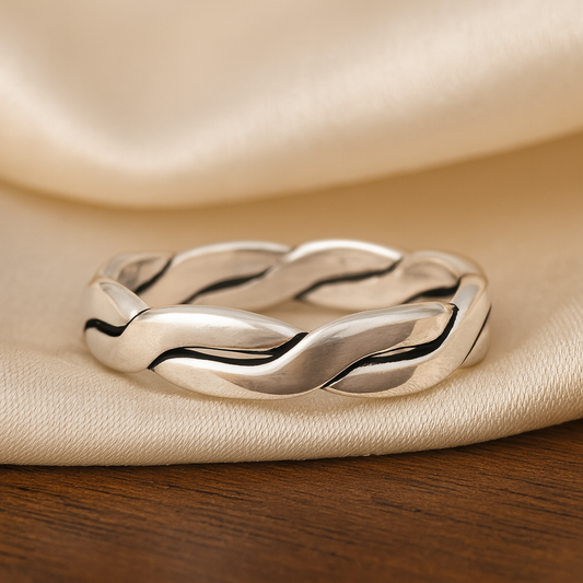 Silver Band Chain Ring