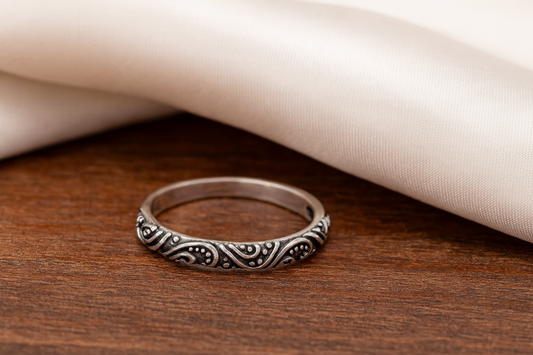 Silver Oxidized Band Ring